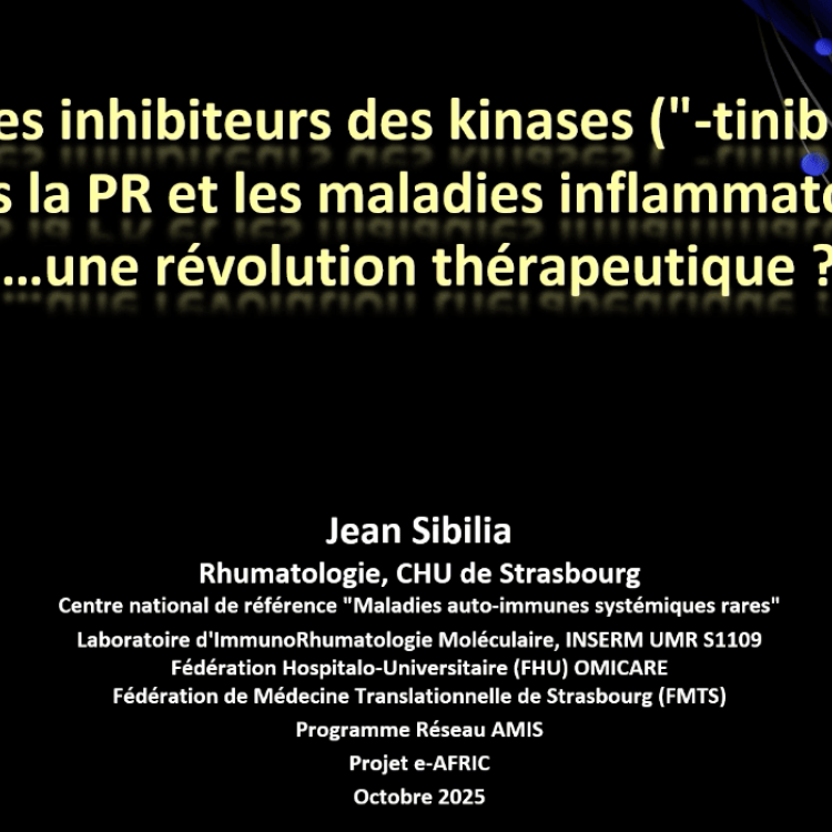 Pr Jean Sibilia : Les inhibiteurs des kinases (« -tinib »)